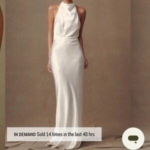 ESTHER - Iridescent Satin Cowl Maxi Dress - Ivory